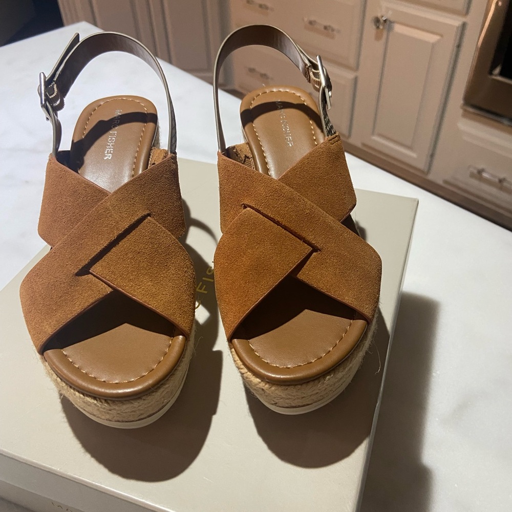 Marc Fisher Tan Espadrille Sandals
